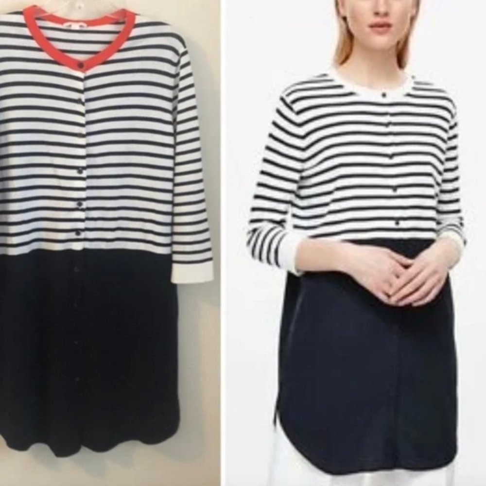 COS Striped Cotton and Silk Tunic / Shirt Dress